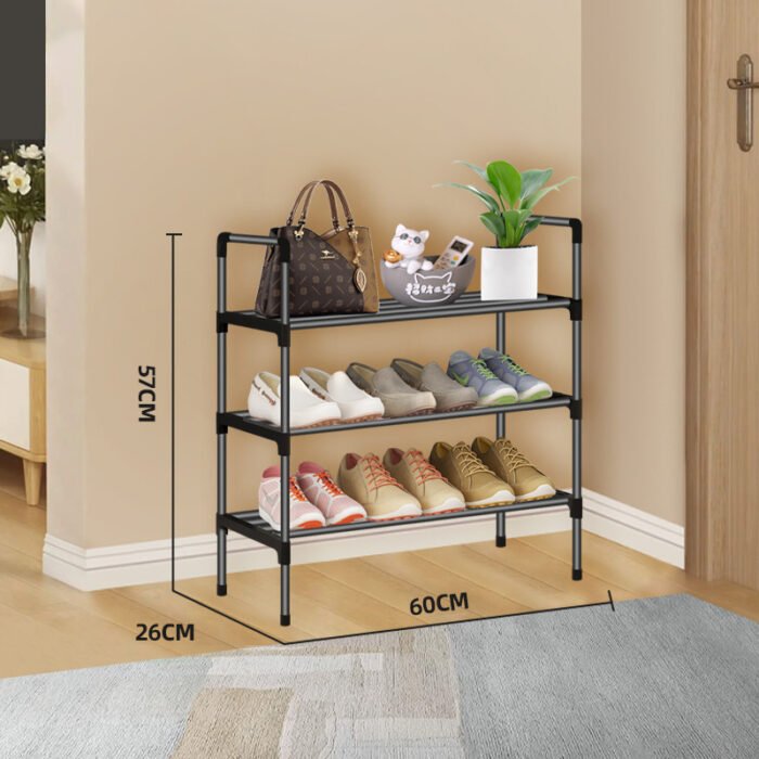 60cm Multi-Tier Collapsible Shoe Shelf - Image 2