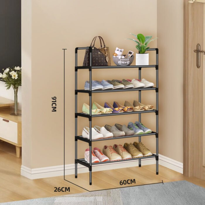 60cm Multi-Tier Collapsible Shoe Shelf - Image 4