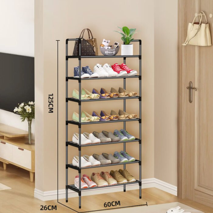 60cm Multi-Tier Collapsible Shoe Shelf - Image 6