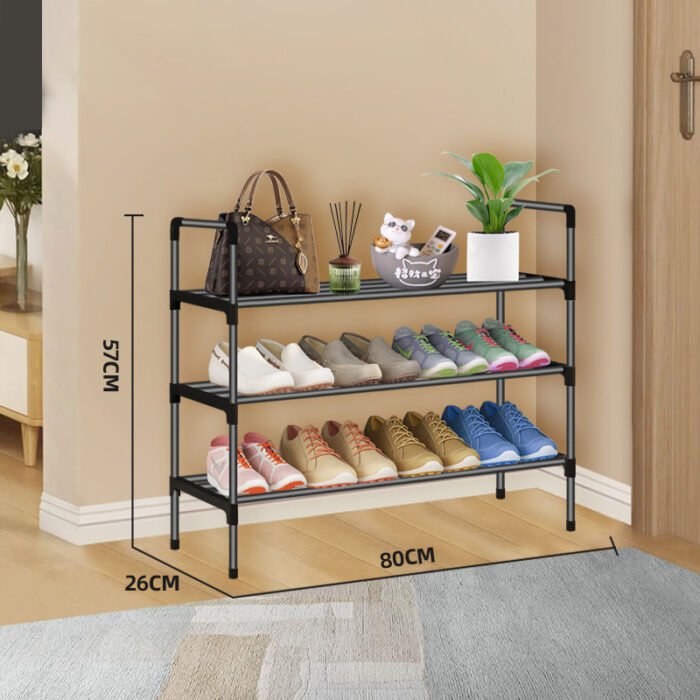 80cm Multi-Tier Collapsible Shoe Shelf