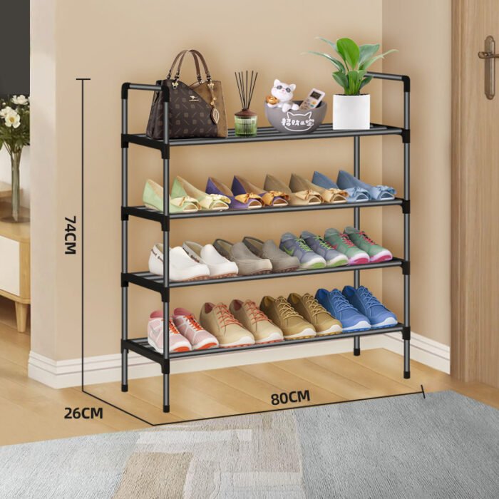 80cm Multi-Tier Collapsible Shoe Shelf - Image 6
