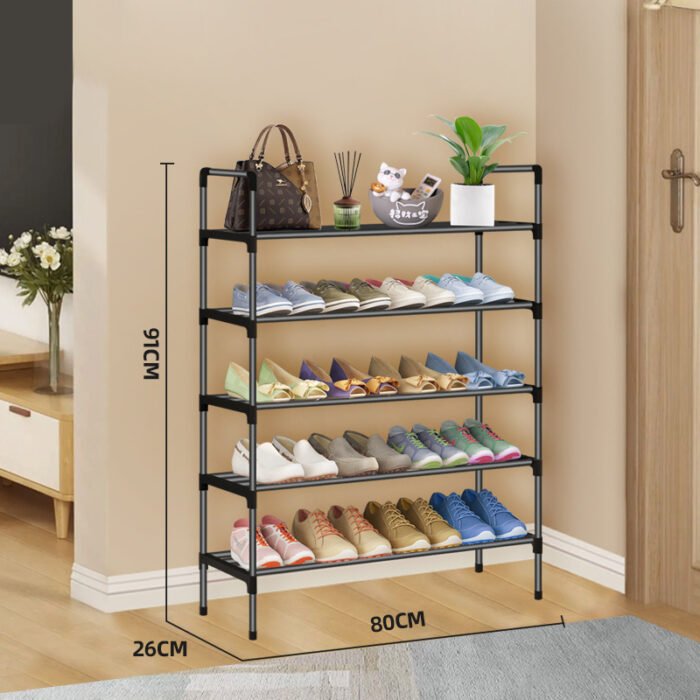 80cm Multi-Tier Collapsible Shoe Shelf - Image 5