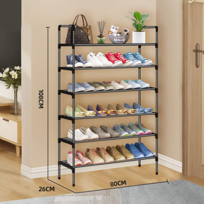 80cm Multi-Tier Collapsible Shoe Shelf - Image 4