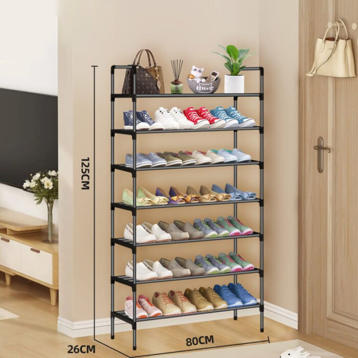 80cm Multi-Tier Collapsible Shoe Shelf - Image 3