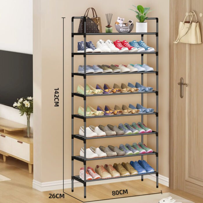 80cm Multi-Tier Collapsible Shoe Shelf - Image 2